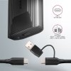 AXAGON EEM2-GTS2 Obudowa zewnętrzna aluminiowa bezśrubowa USB-C 3.2 Gen 2 M.2 NVMe & SATA SSD + USB-A - USB-C redukcja